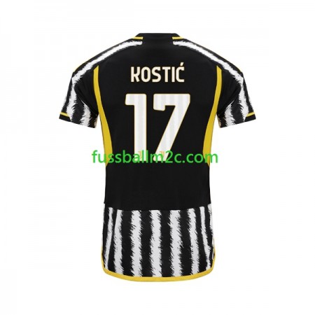 Fußballtrikots Juventus Filip Kostic 17 Heim Trikotsatz 2023-2024